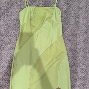 Topshop Chartreuse Strappy Dress